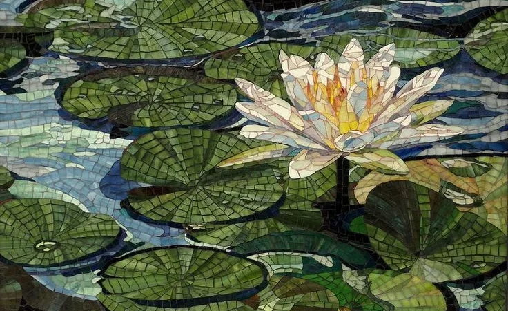 Mosaic of a flower.